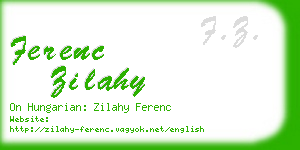 ferenc zilahy business card